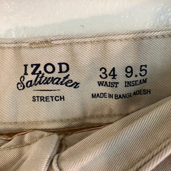 Izod Tan Chino Shorts Saltwater Stretch Men's 34 - Picture 4 of 4
